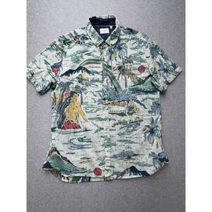 7Diamonds Shirt Mens Large‎ Multicolor Island of Women Hawaiian Print Cotton